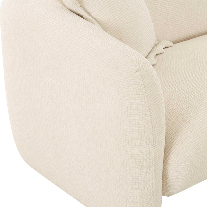 Lou - Textured Fabric Loveseat - Sandstone