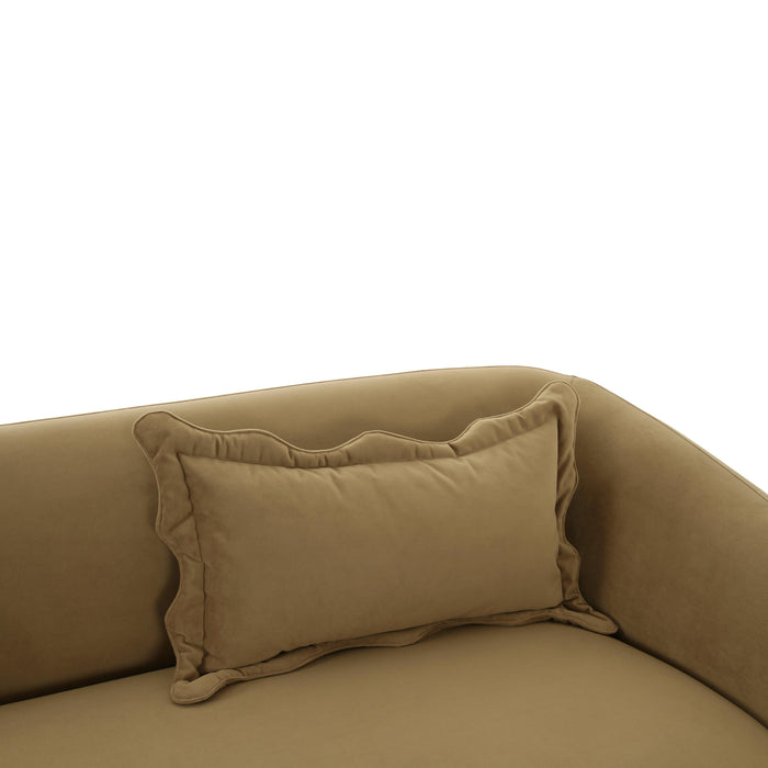 Lou - Cafe Au Lait Performance Velvet Sofa - Light Brown