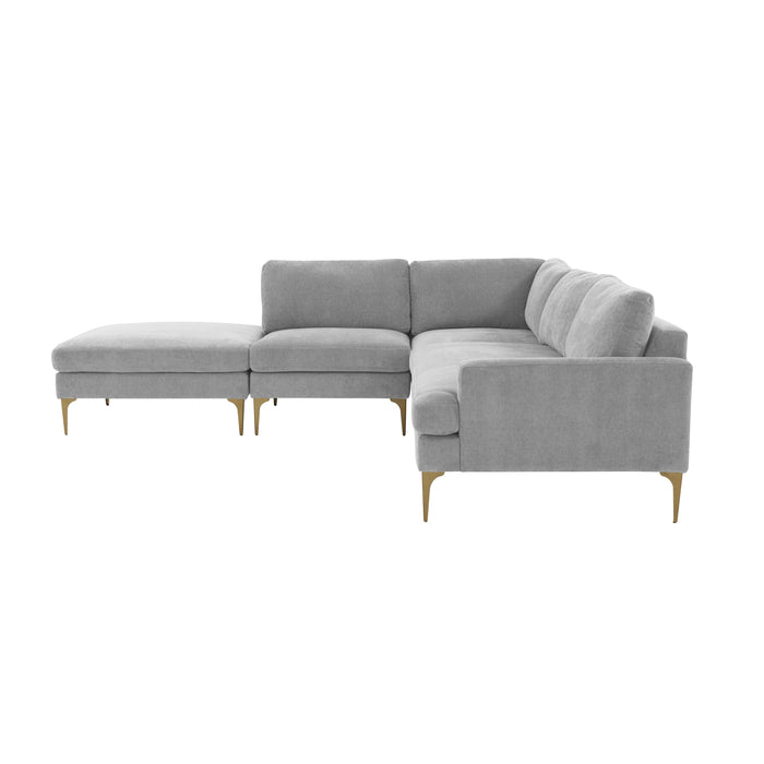 Serena - Velvet Large Chaise Sectional