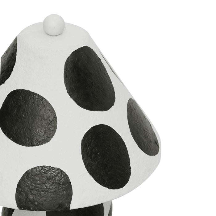 Lerici Black and White Papier Mache Table Lamp