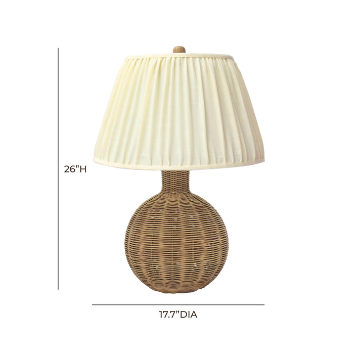 Pallora - Rattan Table Lamp - Cream & Natural