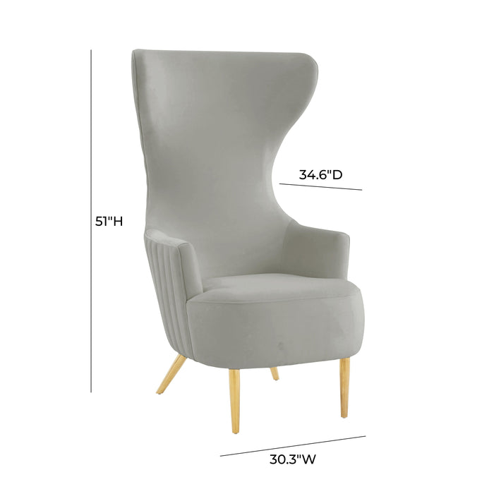 Julia - Velvet Channel Tufted Wingback Chair