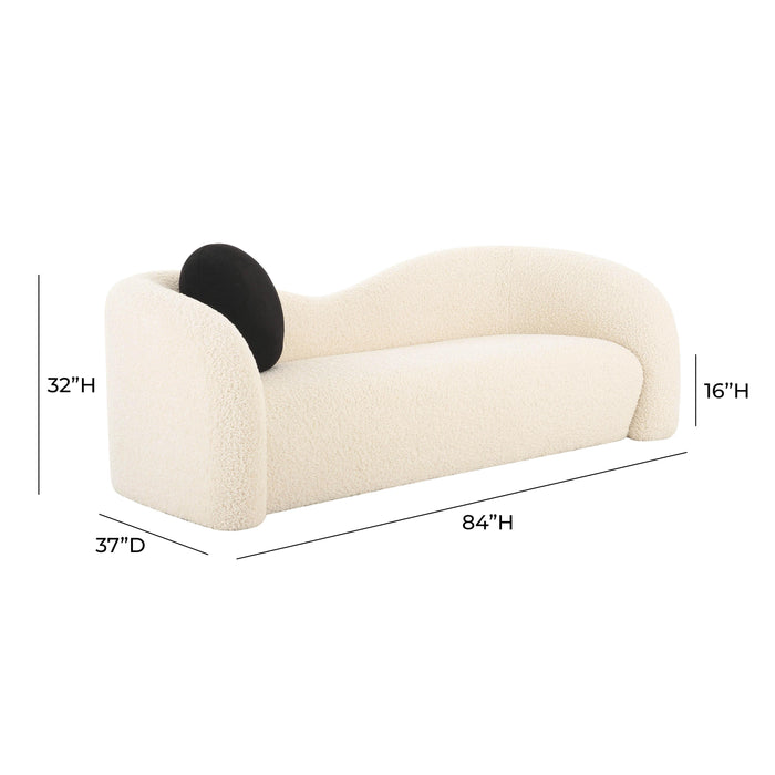 Leonie Beige Faux Shearling 84" Sofa