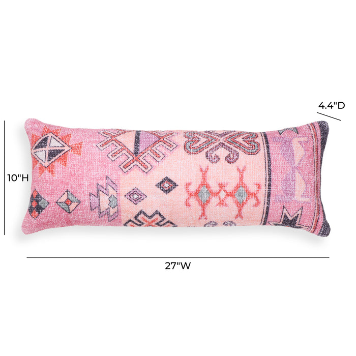 Persia - Cotton 27" x 10" Bolster Pillow - Pink