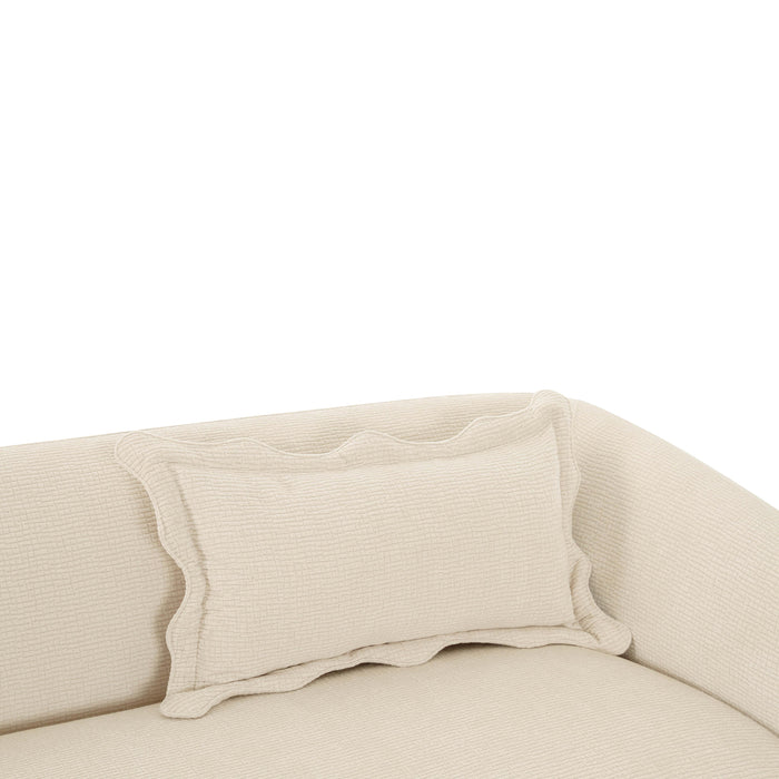 Lou - Textured Fabric Sofa - Sandstone