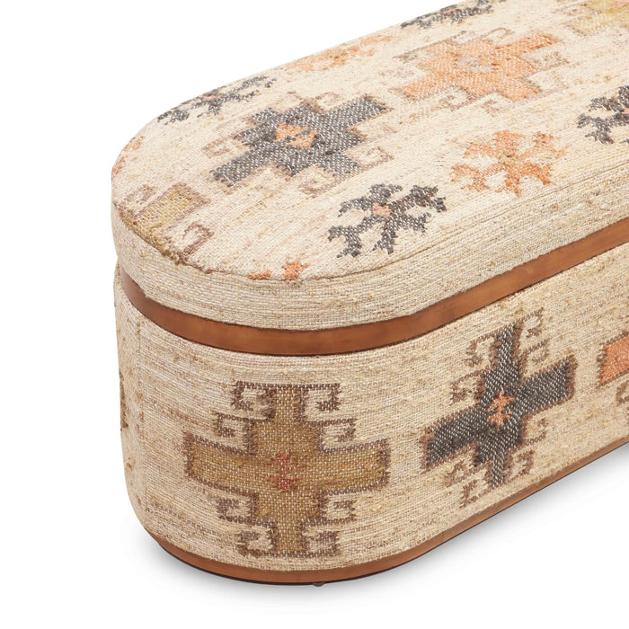 Olivier Cotton Oval Storage Ottoman