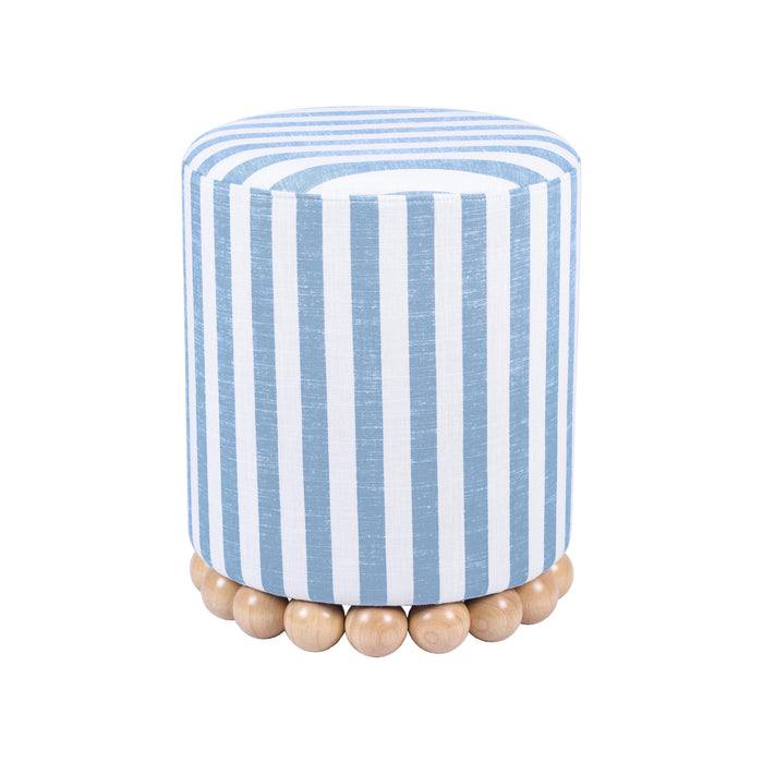 Dex - Striped Linen Ottoman