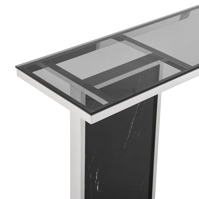 Monolith Chic Marble Console Table - Black