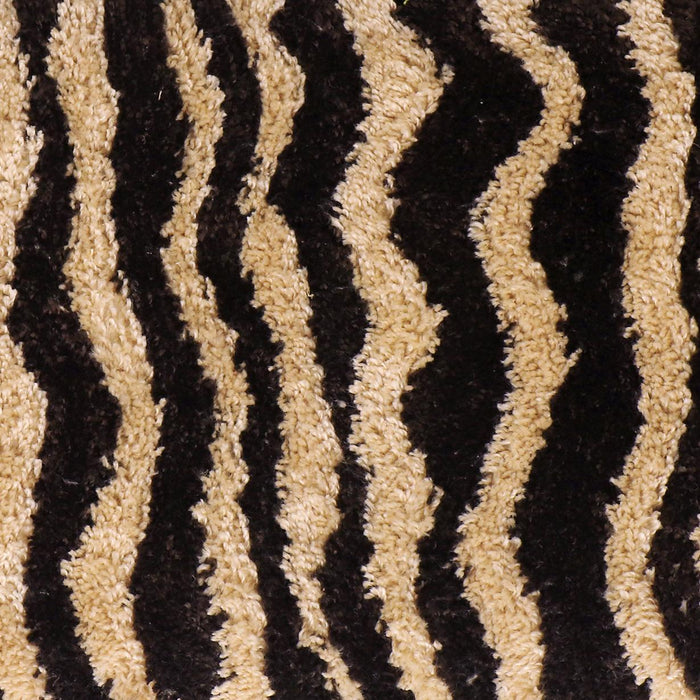 Zebra - Striped Tufted Bench - Brown