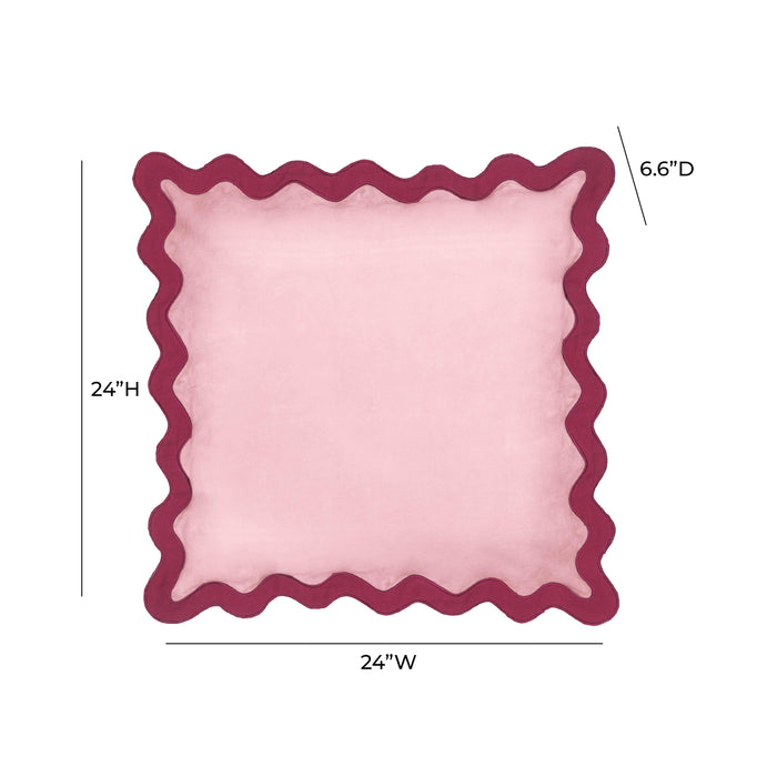 Scalloped - Edge Cotton Velvet Throw Pillow