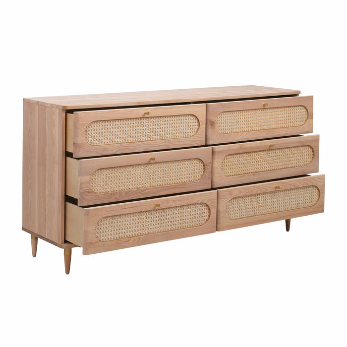 Carmen - 6 Drawer Dresser - Cane