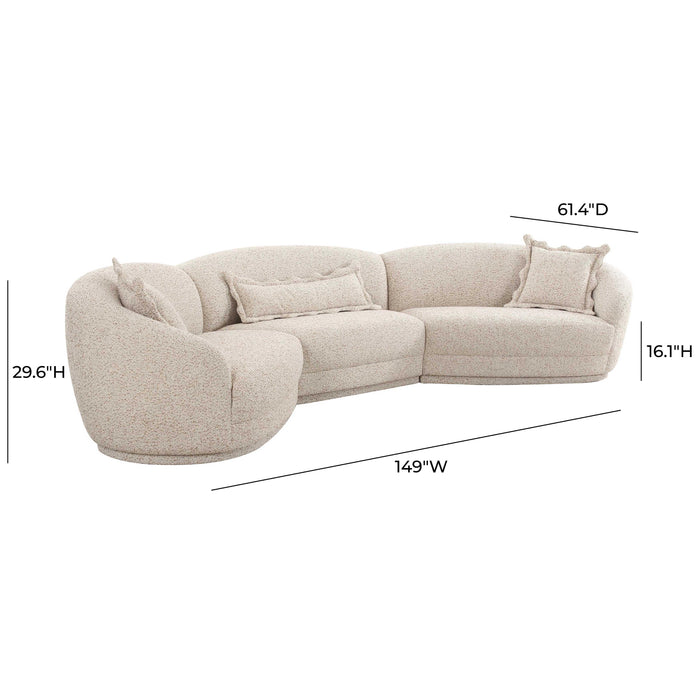 Marion - Textured Boucle Large Sectional - Two-Tone