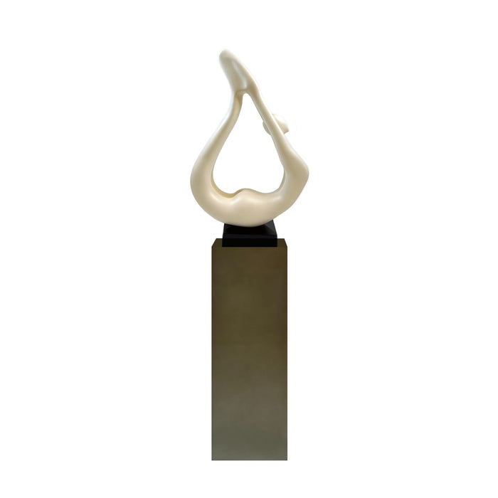 Yoga White Sculpture - Gray Base