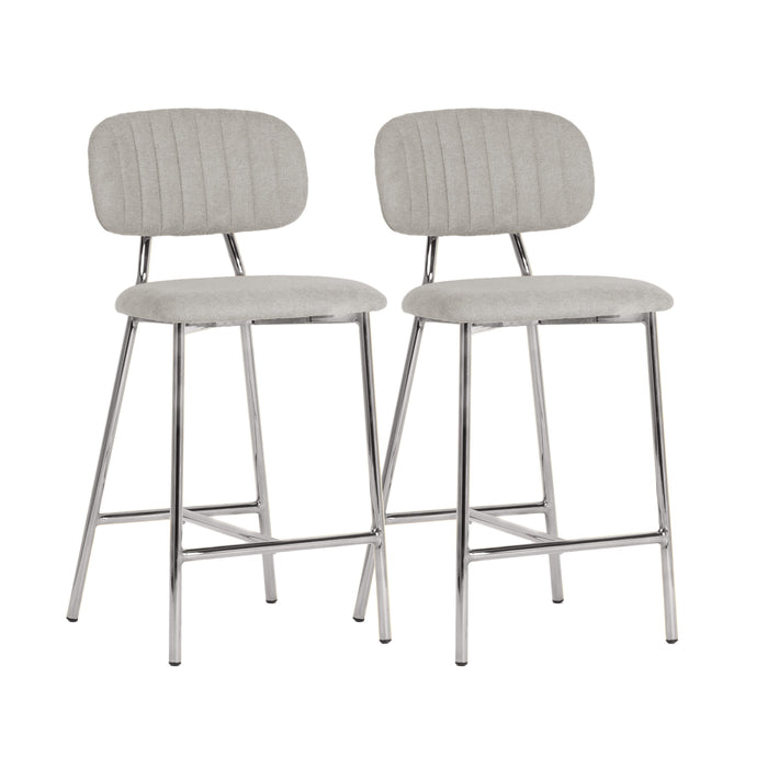 Ariana Grey Counter Stool - Silver Legs (Set of 2)