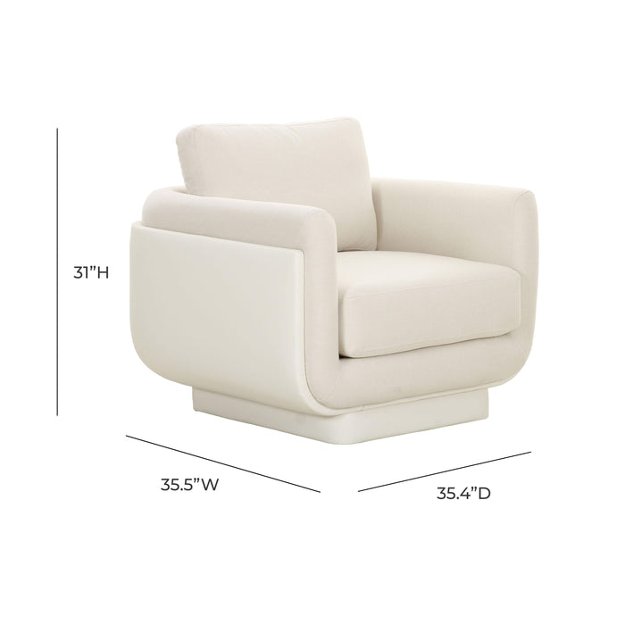 Rhonnie Cream Monotone Armchair