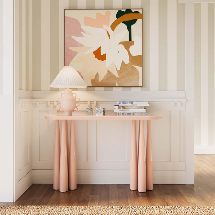 Titan Peach Rose Glossy Console Table