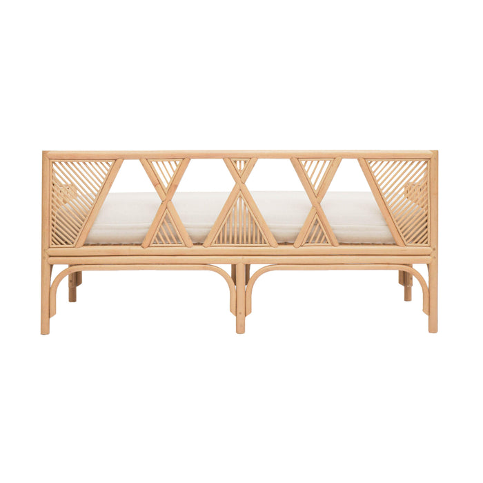 Jayla - Rattan Bench - Natural / White