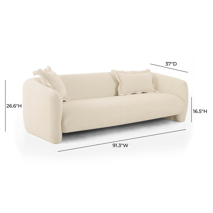 Lou - Textured Fabric Sofa - Sandstone