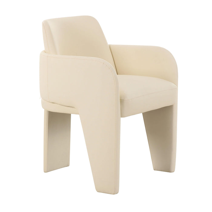 Leo Cream Performance Vegan Leather Dining Chair