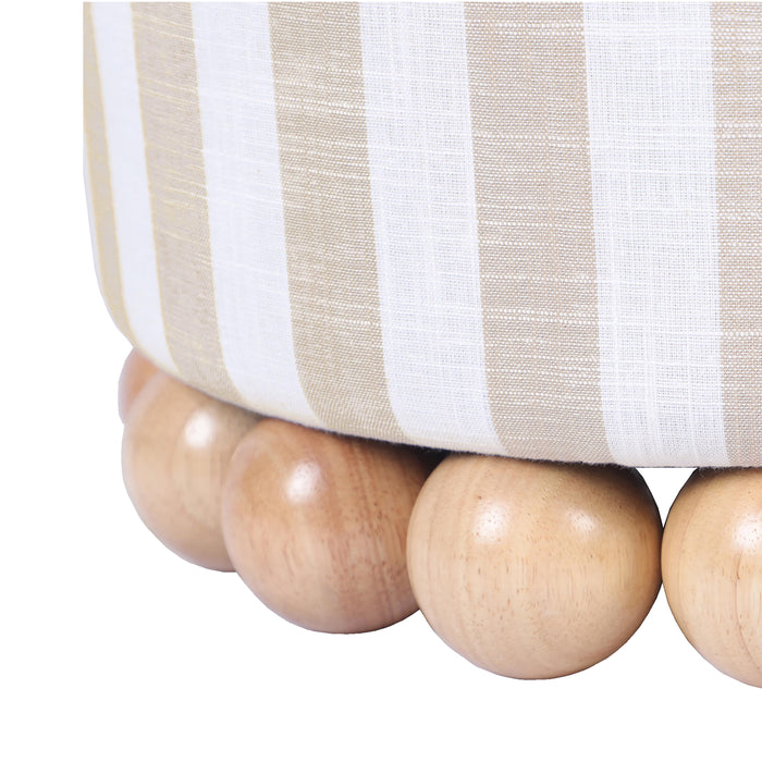 Dex - Striped Linen Ottoman