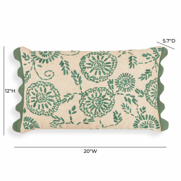 Portia - Embroidered Cotton Flex 20" x 12" Accent Cushion