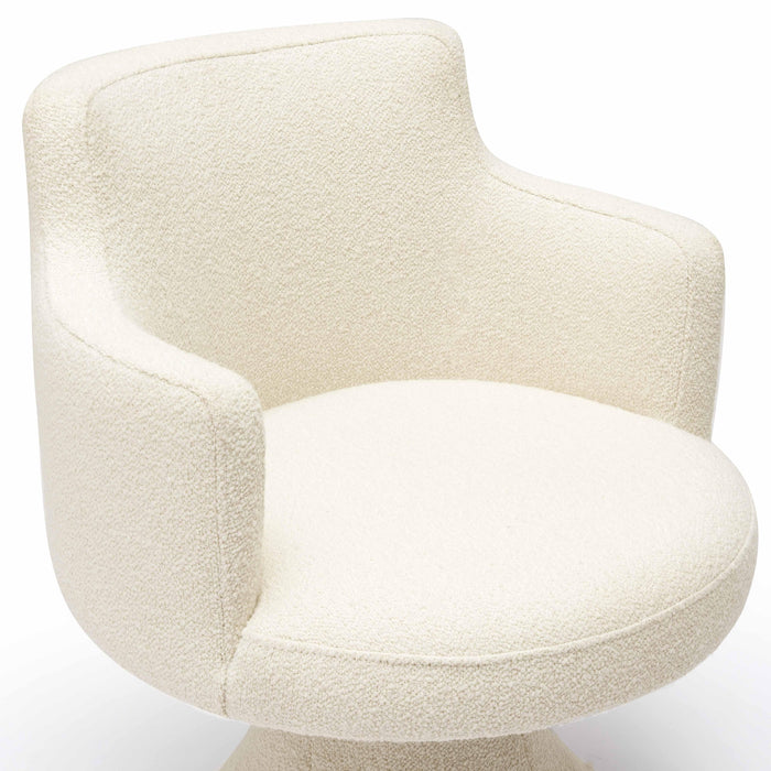 Jeffree - Performance Boucle Swivel Dining Chair - Cream