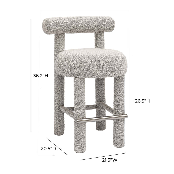 Carmel - Boucle and Solid Wood Counter Stool