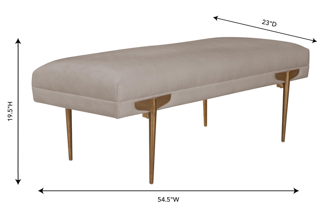 Brno - Waived Velvet Bench