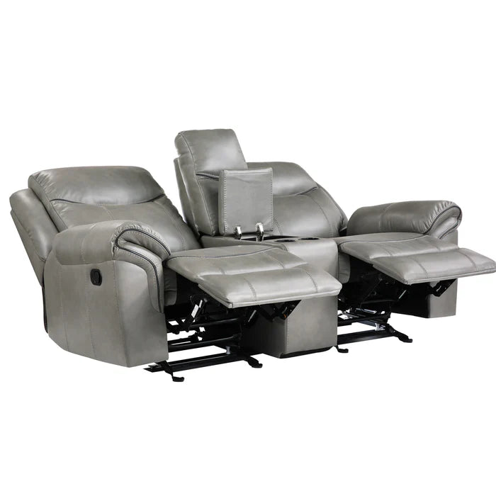 Aram - Glider Reclining Loveseat w/ Console