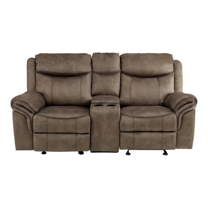 Aram - Glider Reclining Loveseat w/ Console