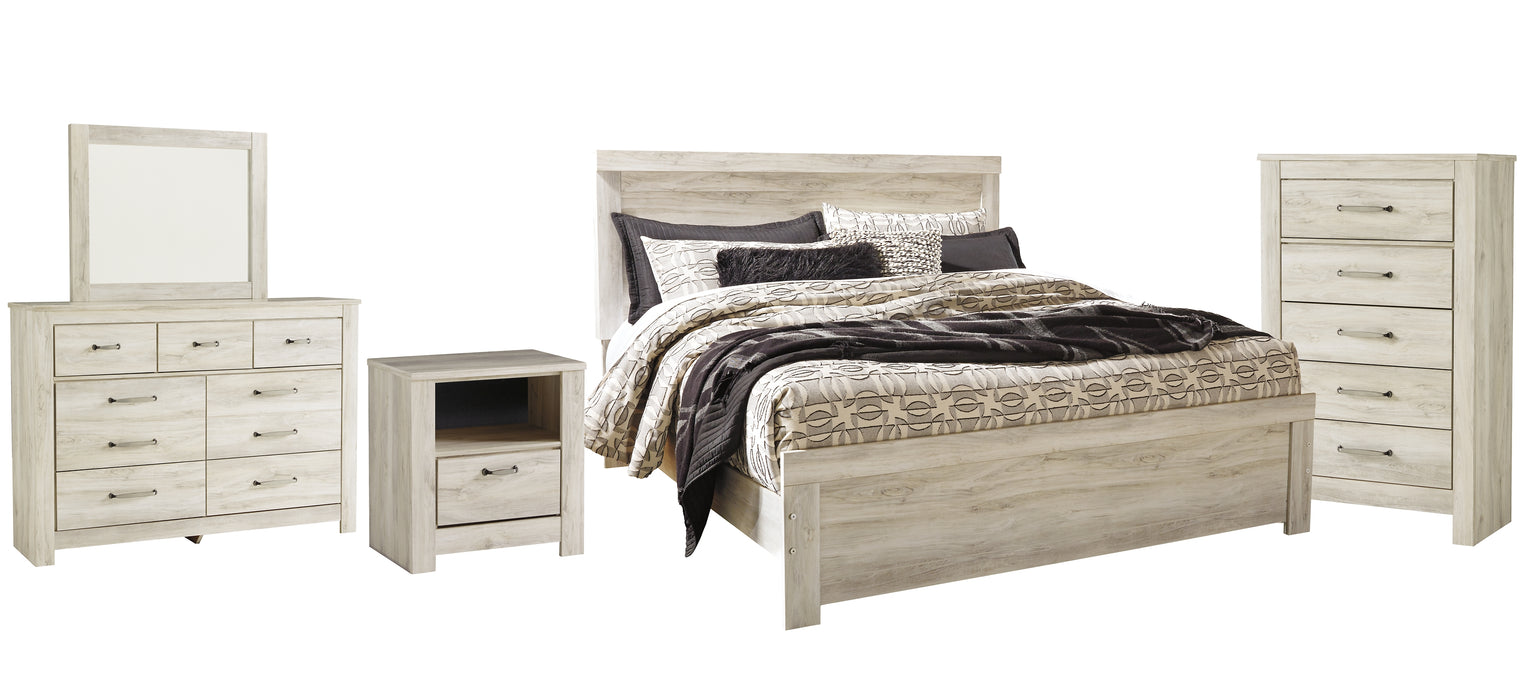 Bellaby  Panel Bed With Mirrored Dresser, Chest And Nightstand