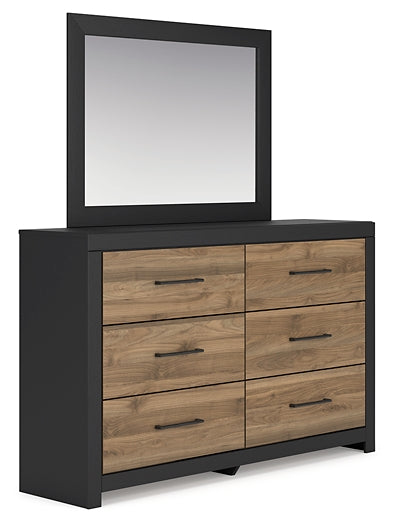 Vertani Full Panel Bed with Mirrored Dresser, Chest and Nightstand