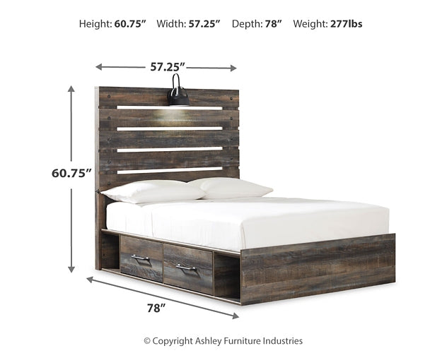 Drystan  Panel Bed With 4 Storage Drawers