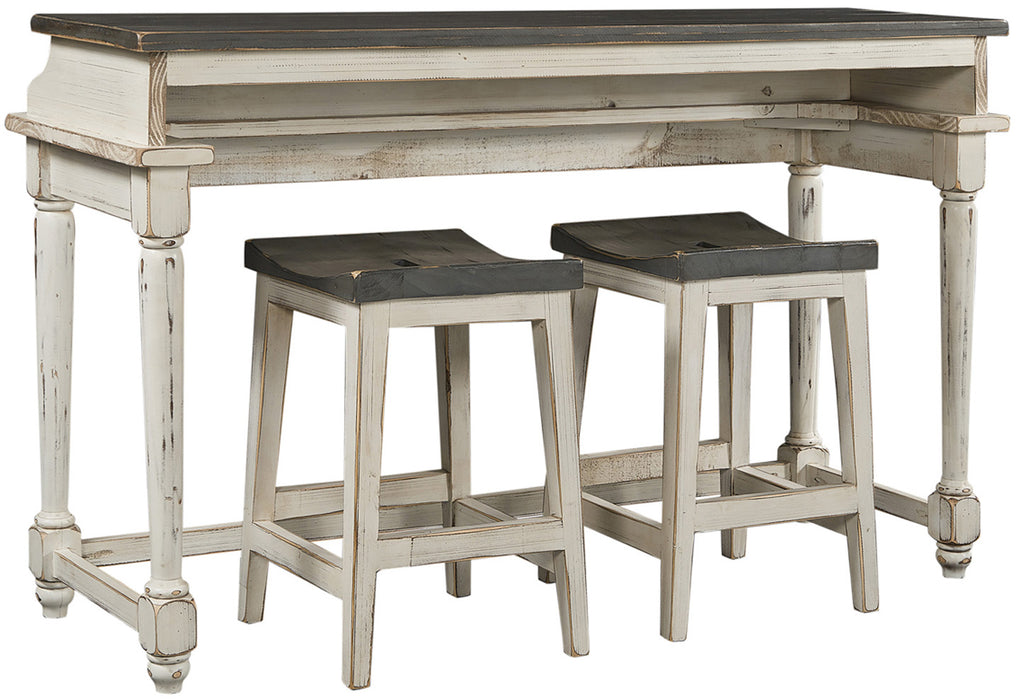 Console Bar Table w/ Two Stools