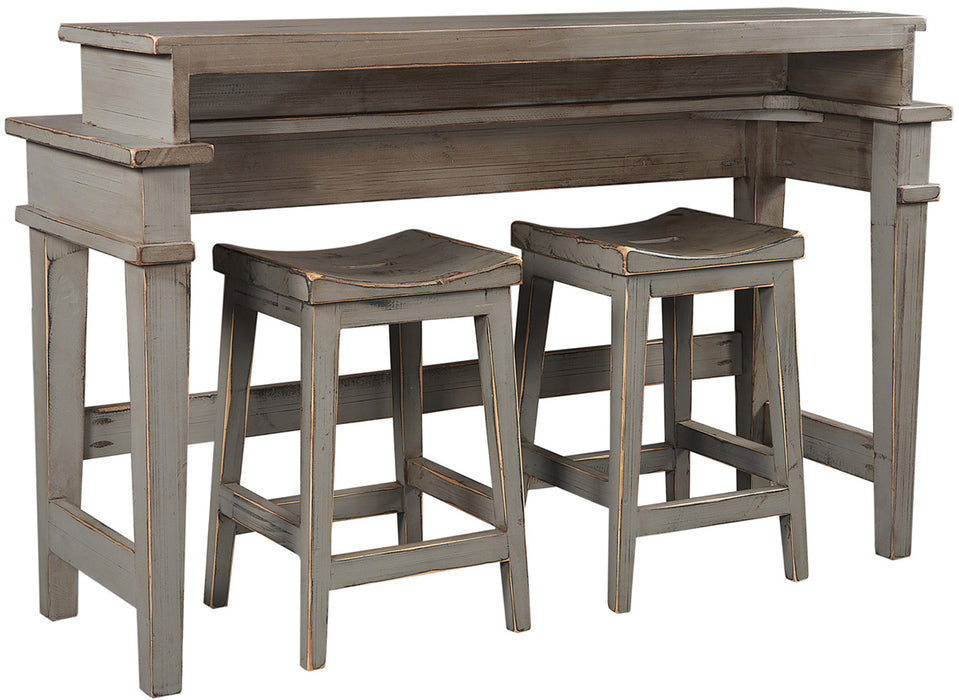 Console Bar Table w/ Two Stools