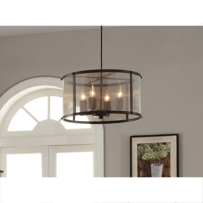 17" Dia. Pendant Antique Bronze/Mesh Shade