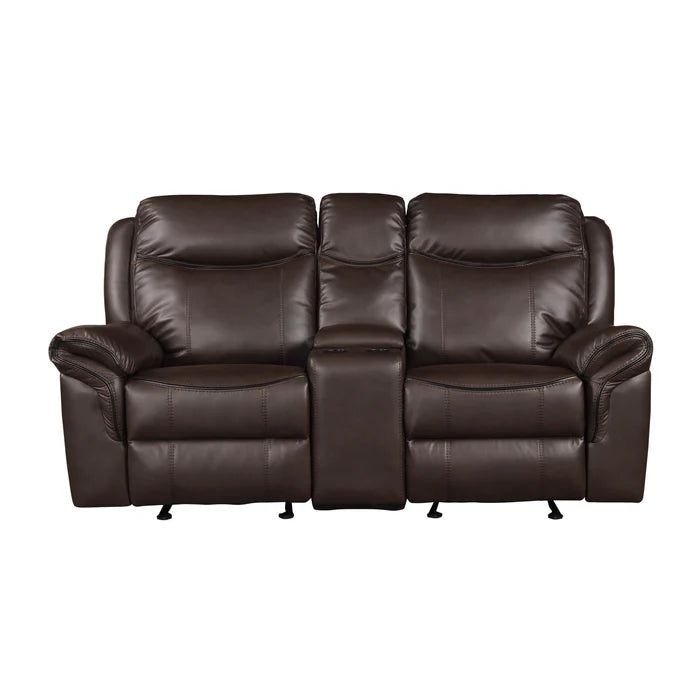 Aram - Glider Reclining Loveseat w/ Console