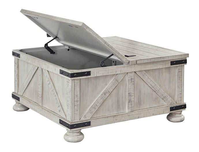 Carynhurst Cocktail Table with Storage Factory Furniture Mattress & More - Online or In-Store at our Phillipsburg Location Serving Dayton, Eaton, and Greenville. Shop Now.