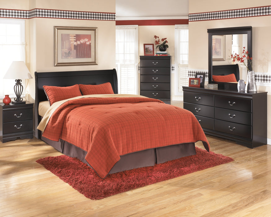 Huey Vineyard Queen Sleigh Headboard with Mirrored Dresser, Chest and Nightstand Factory Furniture Mattress & More - Online or In-Store at our Phillipsburg Location Serving Dayton, Eaton, and Greenville. Shop Now.