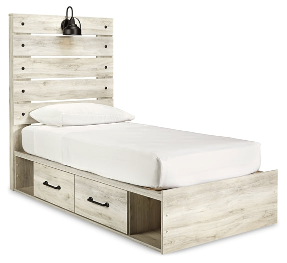 Cambeck Twin Panel Bed with 4 Storage Drawers with Mirrored Dresser, Chest and Nightstand Factory Furniture Mattress & More - Online or In-Store at our Phillipsburg Location Serving Dayton, Eaton, and Greenville. Shop Now.