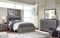 Lodanna Queen Panel Bed with 2 Storage Drawers with Mirrored Dresser, Chest and 2 Nightstands Factory Furniture Mattress & More - Online or In-Store at our Phillipsburg Location Serving Dayton, Eaton, and Greenville. Shop Now.