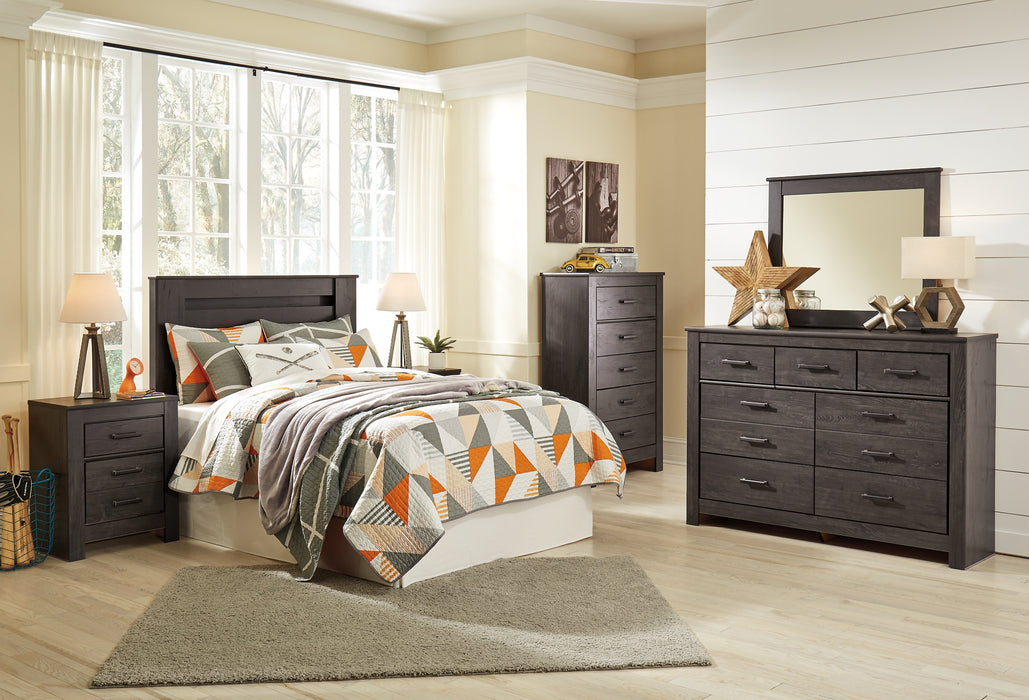 Brinxton Full Panel Headboard with Mirrored Dresser, Chest and Nightstand Factory Furniture Mattress & More - Online or In-Store at our Phillipsburg Location Serving Dayton, Eaton, and Greenville. Shop Now.