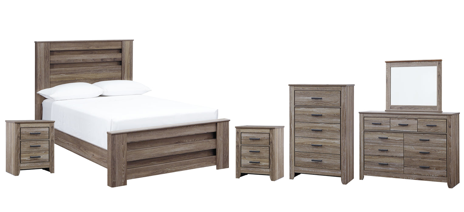 Zelen Full Panel Bed with Mirrored Dresser, Chest and 2 Nightstands Factory Furniture Mattress & More - Online or In-Store at our Phillipsburg Location Serving Dayton, Eaton, and Greenville. Shop Now.