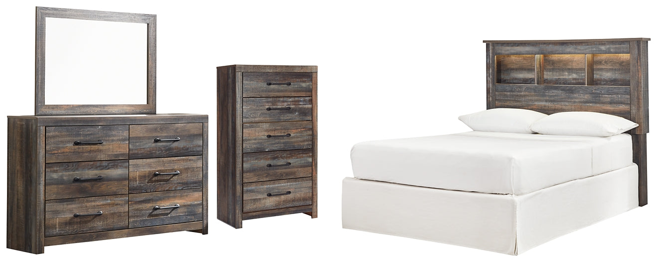 Drystan Full Bookcase Headboard with Mirrored Dresser and Chest Factory Furniture Mattress & More - Online or In-Store at our Phillipsburg Location Serving Dayton, Eaton, and Greenville. Shop Now.