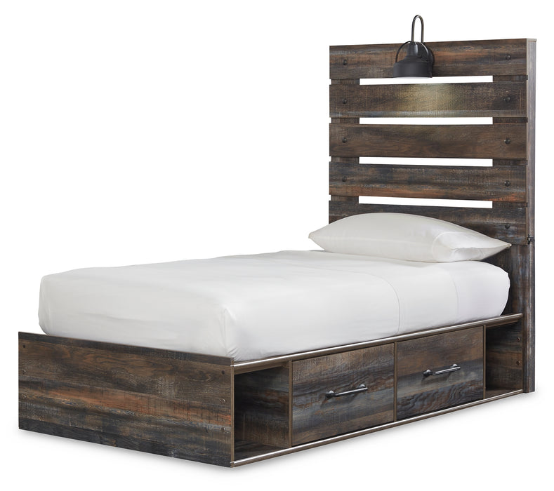 Drystan Twin Panel Bed with 4 Storage Drawers with Mirrored Dresser and 2 Nightstands Factory Furniture Mattress & More - Online or In-Store at our Phillipsburg Location Serving Dayton, Eaton, and Greenville. Shop Now.