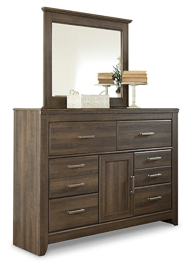 Juararo King Poster Bed with Mirrored Dresser, Chest and 2 Nightstands Factory Furniture Mattress & More - Online or In-Store at our Phillipsburg Location Serving Dayton, Eaton, and Greenville. Shop Now.