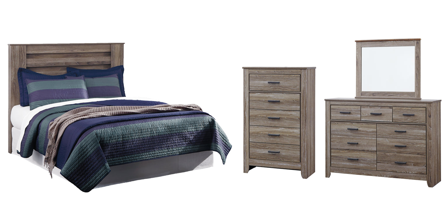 Zelen Queen/Full Panel Headboard with Mirrored Dresser and Chest Factory Furniture Mattress & More - Online or In-Store at our Phillipsburg Location Serving Dayton, Eaton, and Greenville. Shop Now.