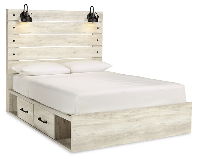 Cambeck Queen Panel Bed with 4 Storage Drawers with Mirrored Dresser, Chest and 2 Nightstands Factory Furniture Mattress & More - Online or In-Store at our Phillipsburg Location Serving Dayton, Eaton, and Greenville. Shop Now.