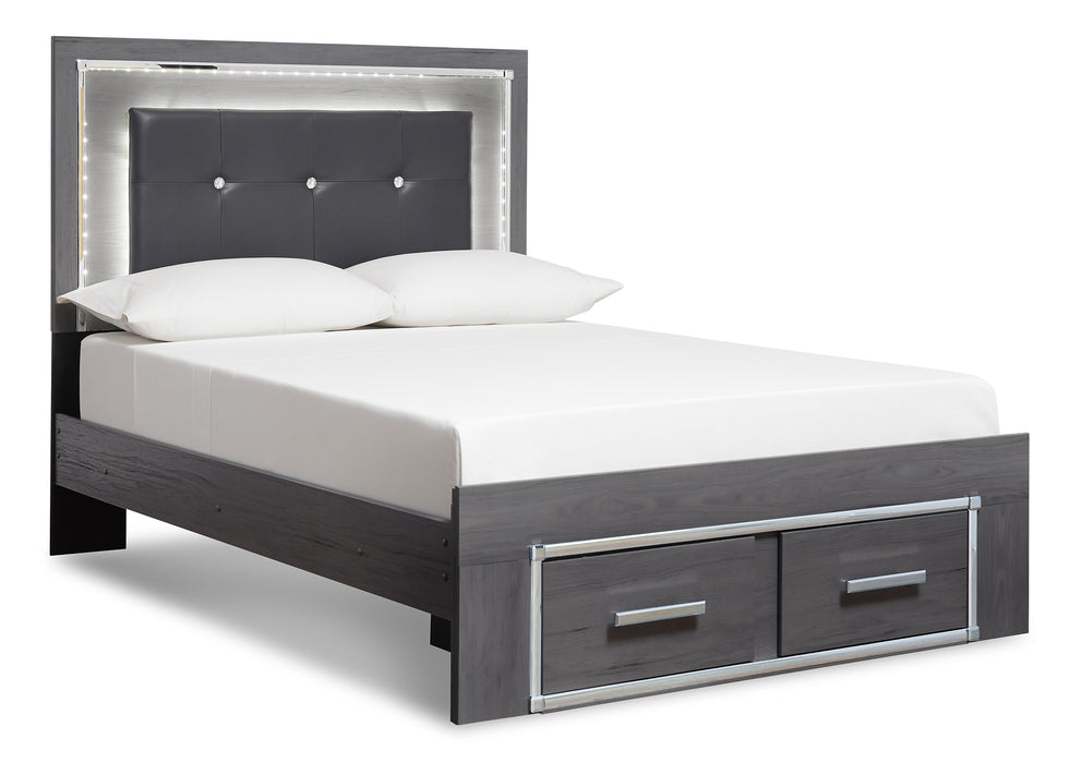 Lodanna Queen Panel Bed with 2 Storage Drawers with Mirrored Dresser Factory Furniture Mattress & More - Online or In-Store at our Phillipsburg Location Serving Dayton, Eaton, and Greenville. Shop Now.