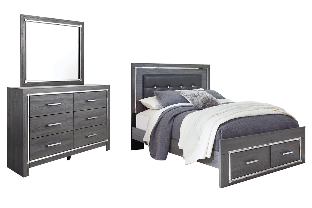 Lodanna Queen Panel Bed with 2 Storage Drawers with Mirrored Dresser Factory Furniture Mattress & More - Online or In-Store at our Phillipsburg Location Serving Dayton, Eaton, and Greenville. Shop Now.